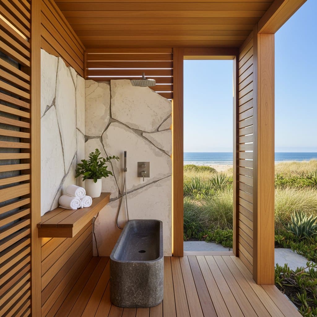 Image for Luxury Outdoor Showers Now Cost $8K at Beach Homes