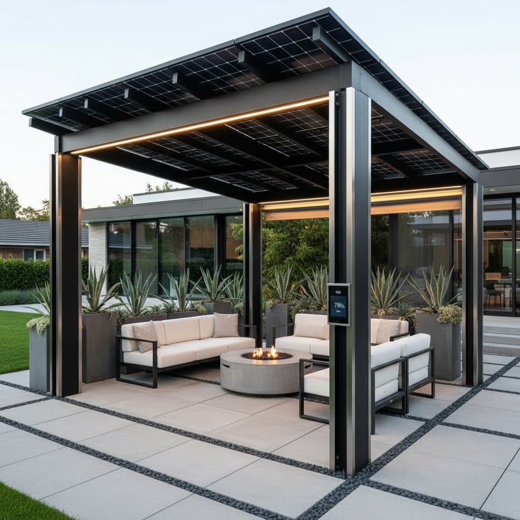 Featured image for Solar Pergolas Power 80% of Patio Energy Needs