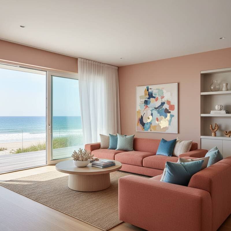 Preview image for Coral Tones Replace Neutrals in Beach House Design