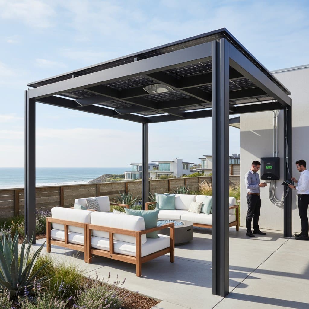 Featured image for Solar Pergolas Cut Energy Bills 60% in Coastal Yards