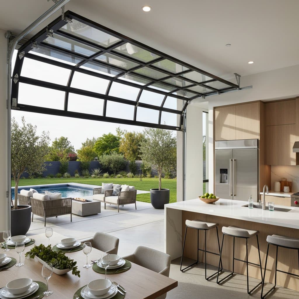 Featured image for Glass Garage Doors Blend Indoor and Outdoor Living
