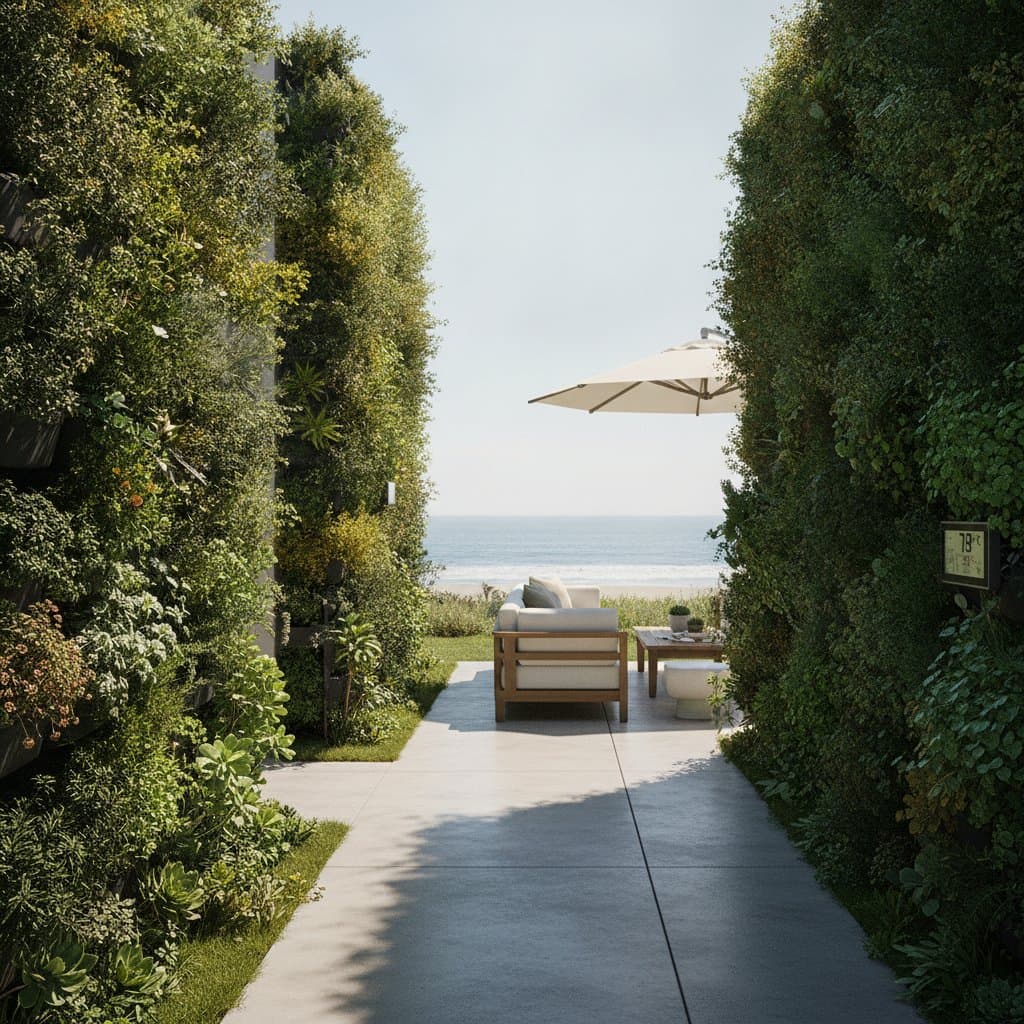 Preview image for Vertical Gardens Cut Patio Heat 15°F on Coast