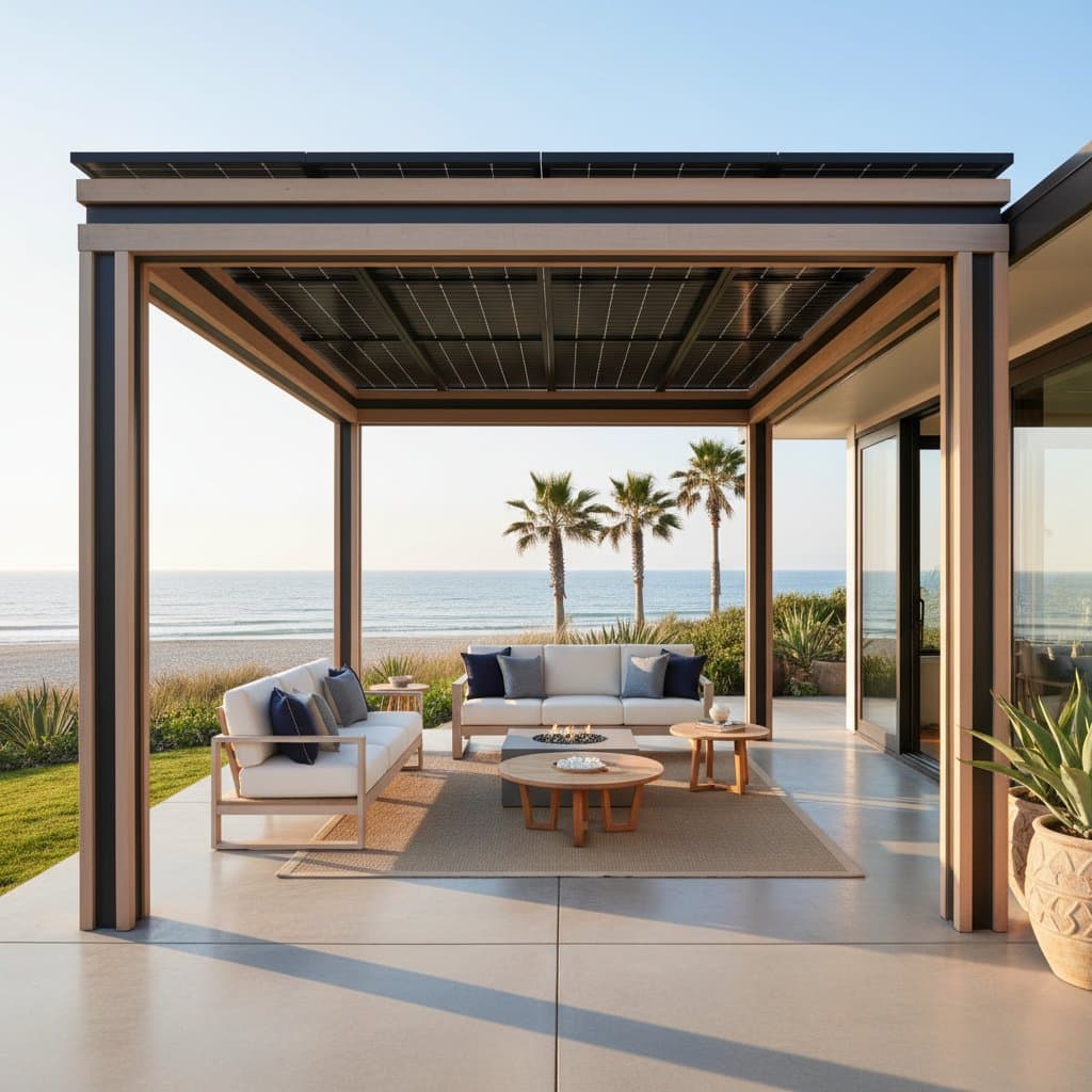 Preview image for Solar Pergolas Blend Shade and Clean Energy for Coastal Homes