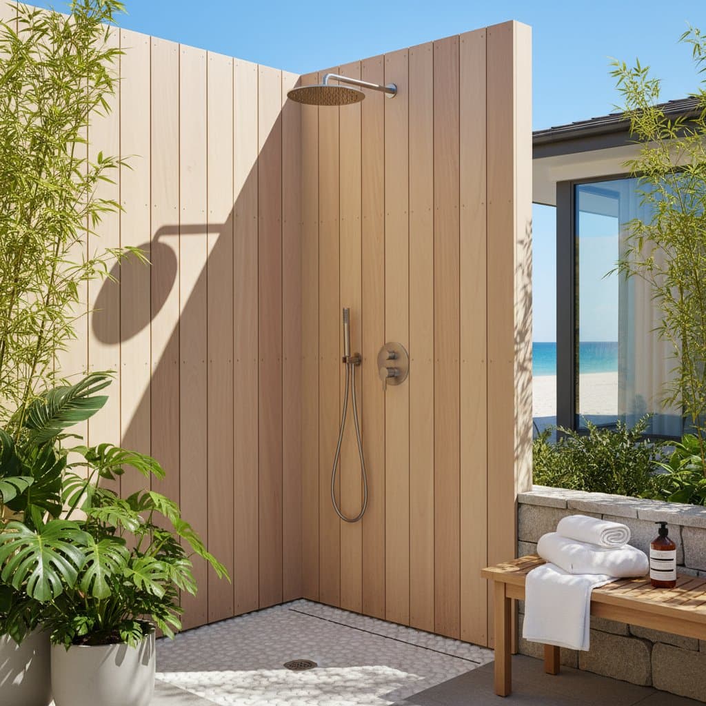 Preview image for Outdoor Showers Now Outshine Indoor Baths in Coastal Homes