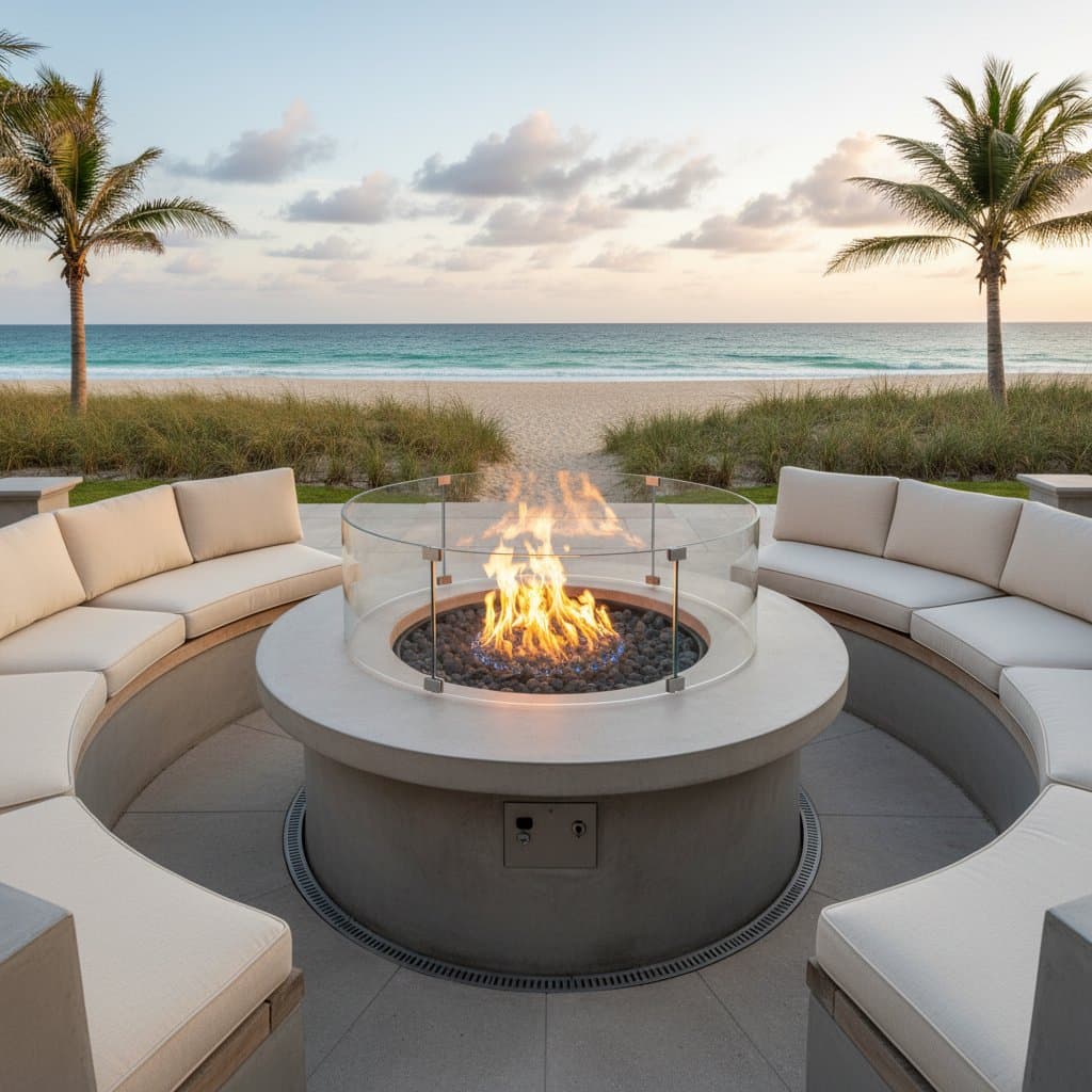 Featured image for Sunken Fire Pits Shield Coastal Flames from Wind