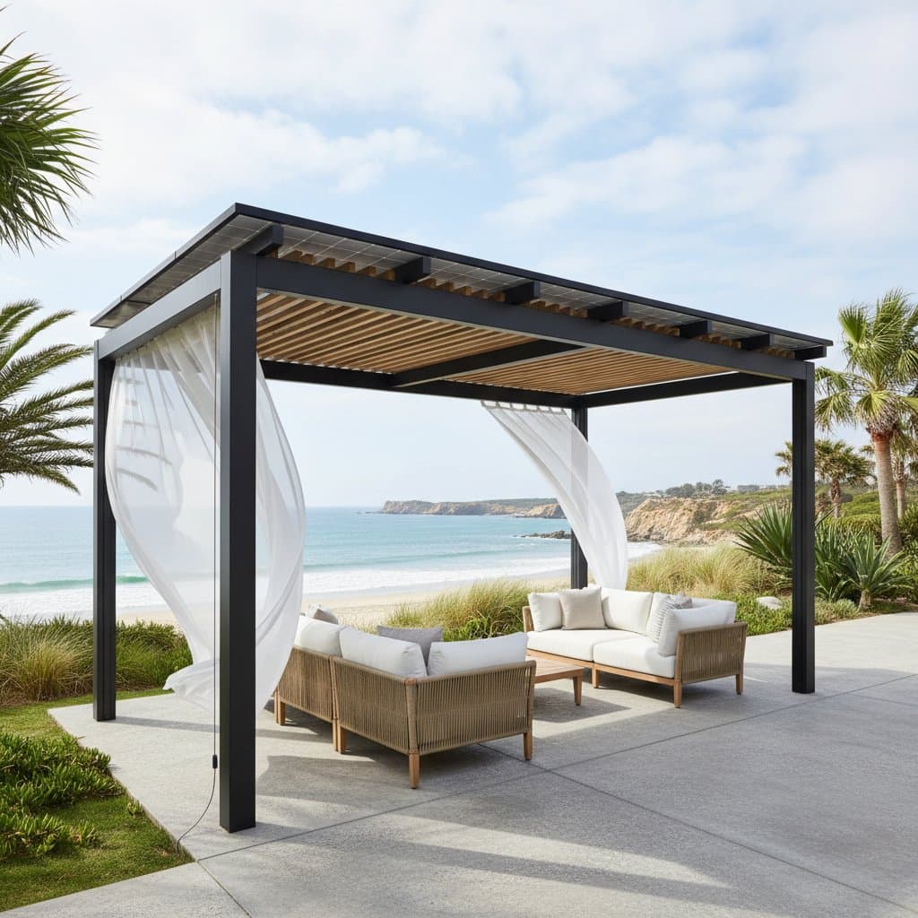 Featured image for Solar Pergolas Generate 3kW Power Plus Coastal Shade