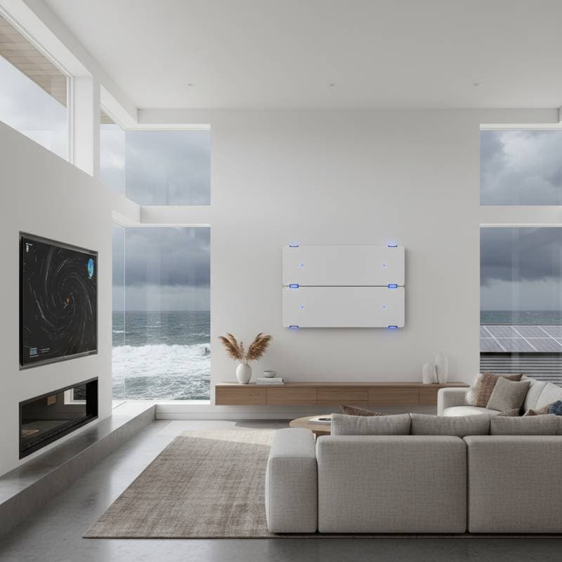 Featured image for Battery Walls Keep Coastal Homes Powered Through Storms