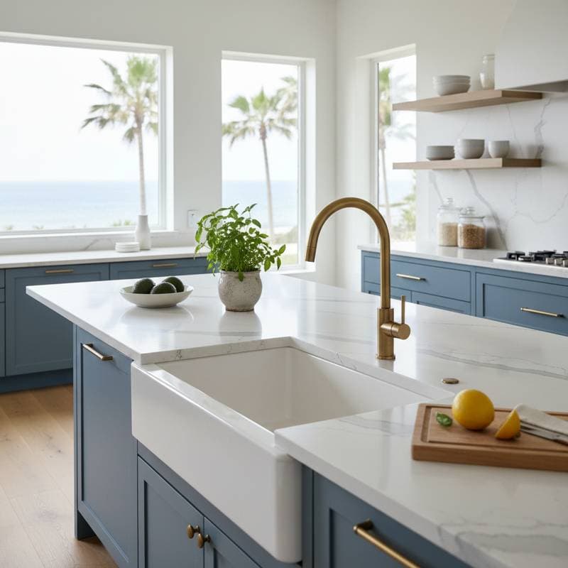 Featured image for Why Quartz Beats Granite in Salt Air and Humidity