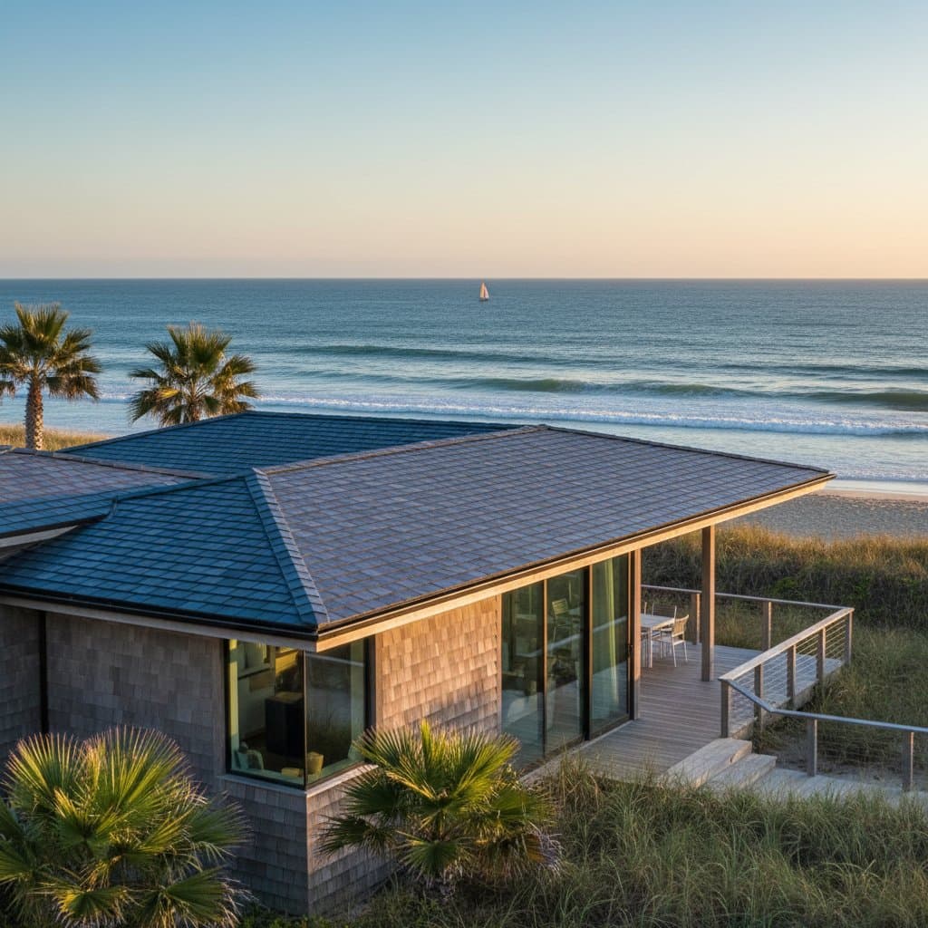Featured image for Solar Shingles Now Match Beach House Aesthetics