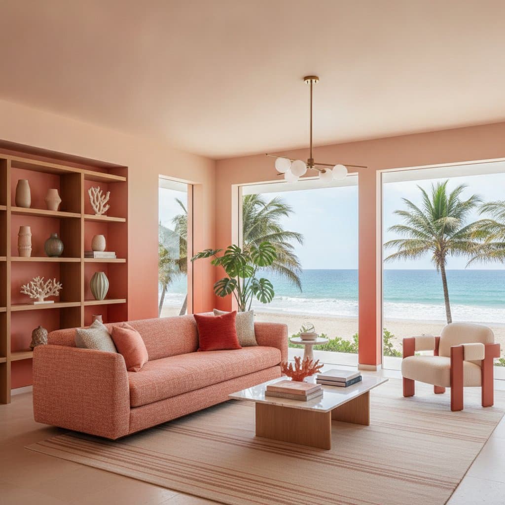 Featured image for Coral Palettes Bridge Warmth and Calm in Beach Homes