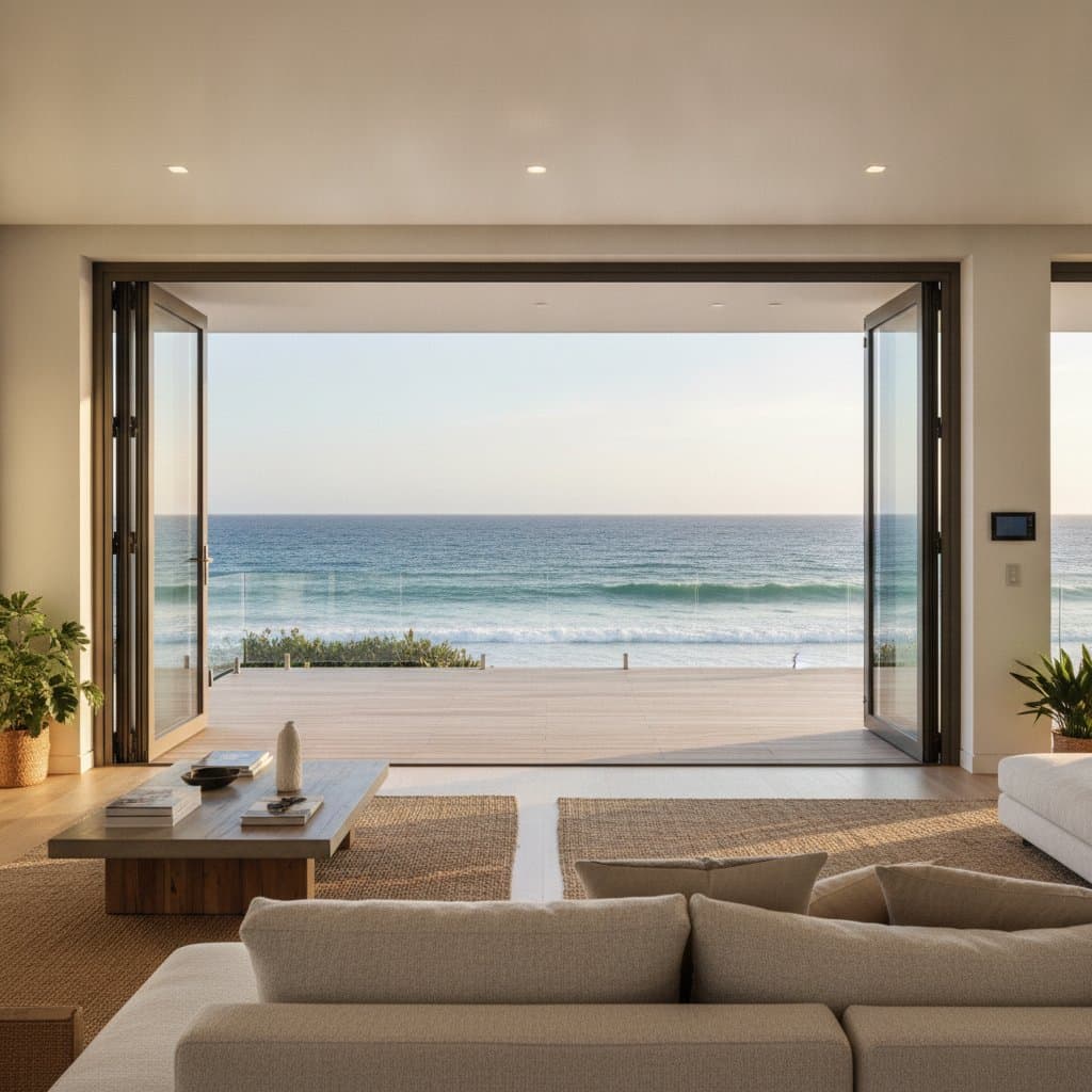 Featured image for Storm-Proof Bifold Doors Blend Safety With Ocean Views