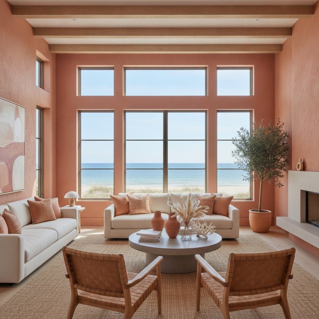 Featured image for Coastal Homes Embrace Warm Coral and Terracotta Tones