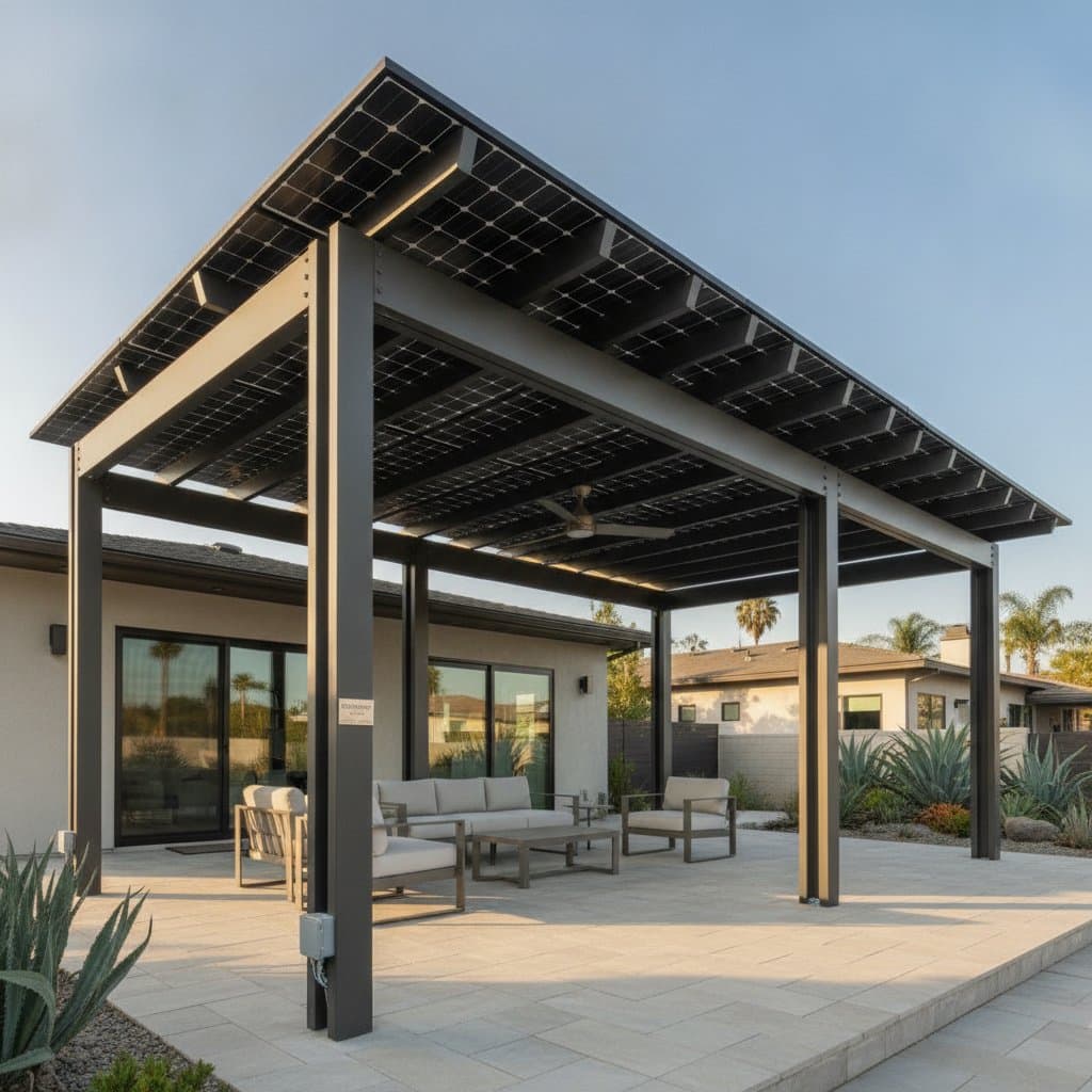 Featured image for Solar Pergolas Cut Patio Energy Bills by 40%